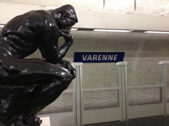 One of my two Subway stop platform (Rodin's - Thinker)