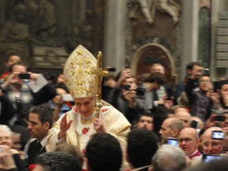 After Mass, the Pope Benedict made sure to say goodbye to me before leaving!